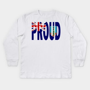 Montserrat Flag Designed in The Word Proud - Soca Mode Kids Long Sleeve T-Shirt